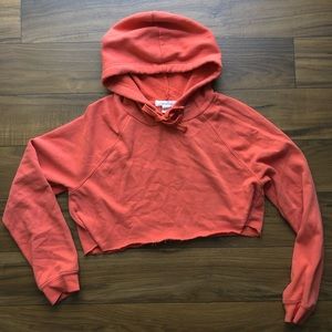 Forever 21 Cropped Orange Hoodie